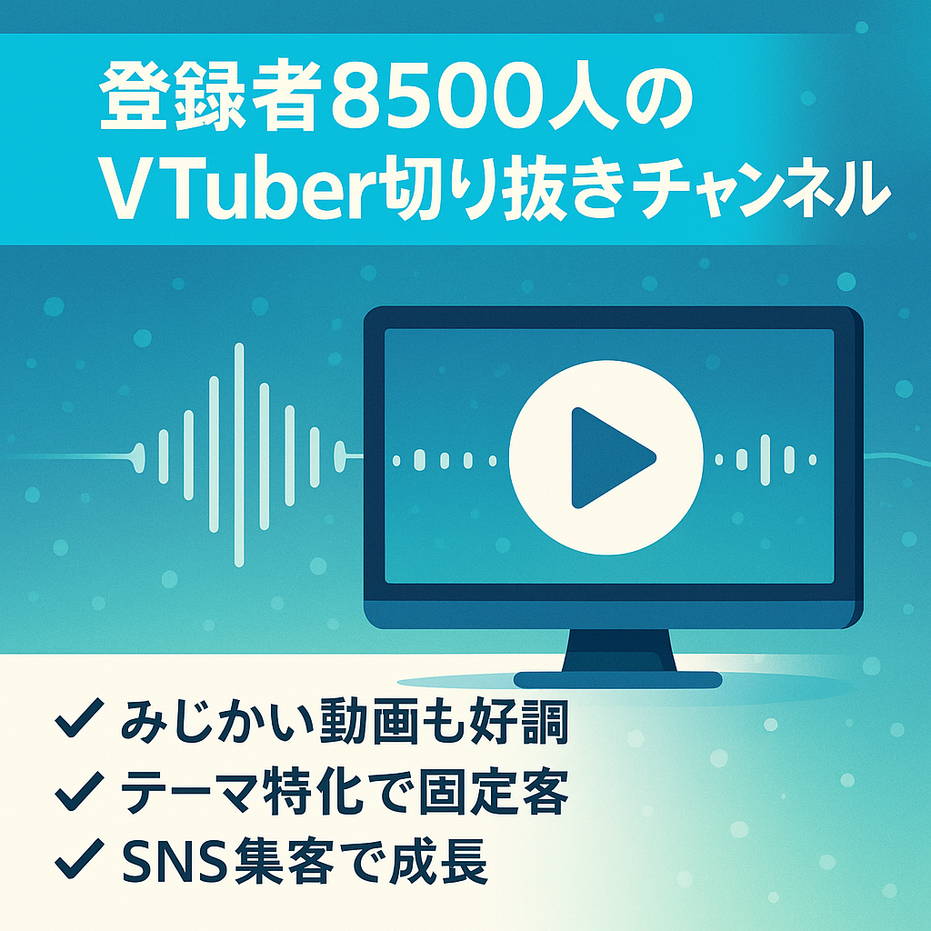 【チャンネル登録者8500人】某Vtuver専門切り抜きチャンネルを譲渡します