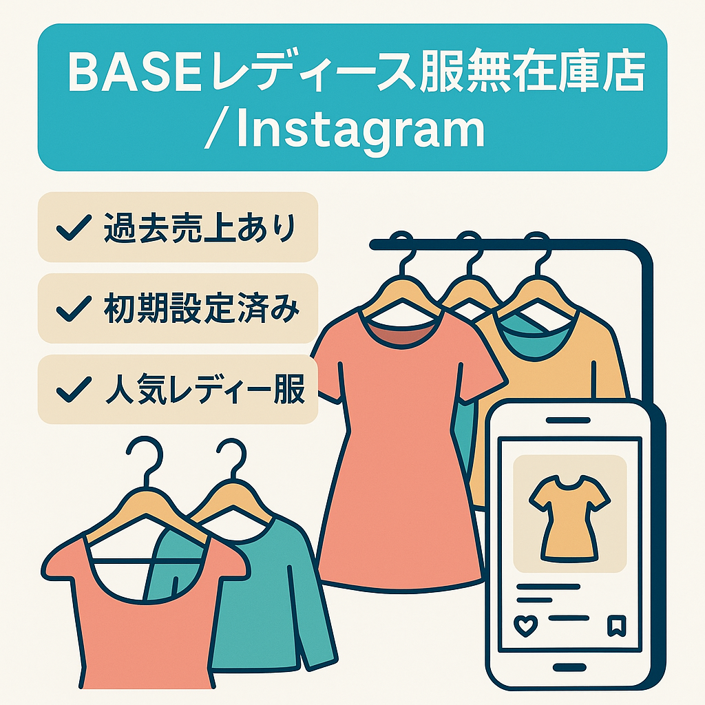 【スタートセット】売上げ実績あり‼︎BASEレディースアパレル無在庫ネットショップ＆Instagramアカウント
