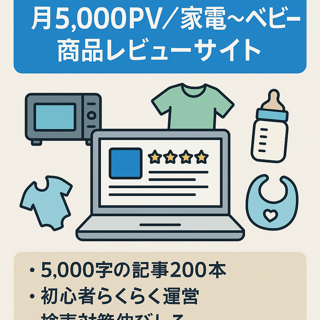 【月5,000PV越え】家電・ファッション・ベビーグッズなどの商品レビューサイト