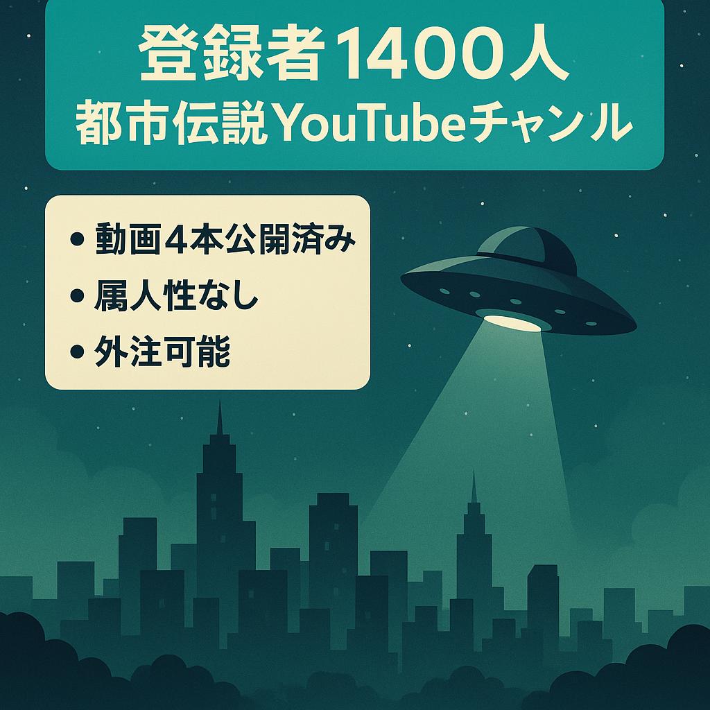 【チャンネル登録者1400人超え 都市伝説】属人性なし 動画4本公開済み