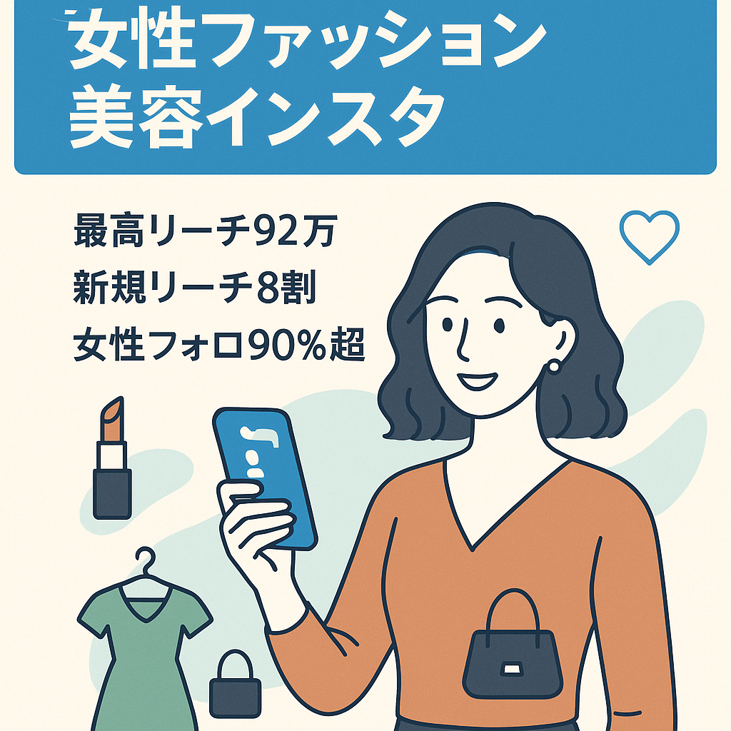 【リール計700万リーチ】女性ファッション・美容メディア【Instagram 3.9万フォロワー】