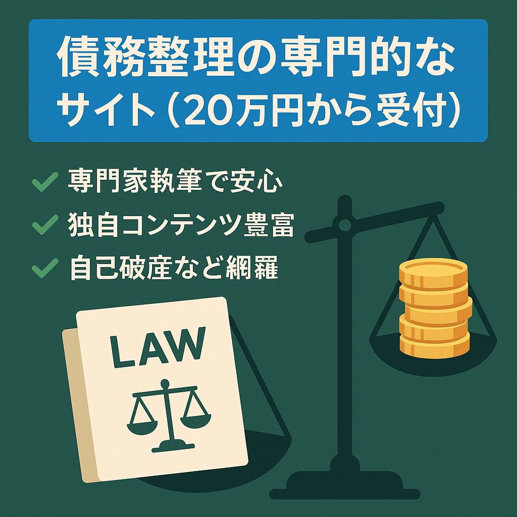 債務整理の専門的なサイト【20万円から受付】