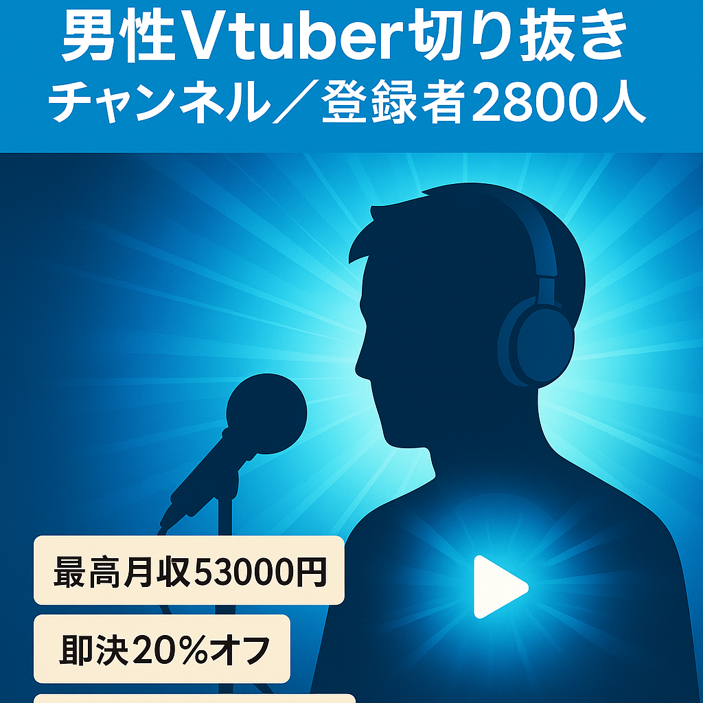 【登録者数2800人超】人気男性Vtuber切り抜きチャンネル【最高月収53000円】