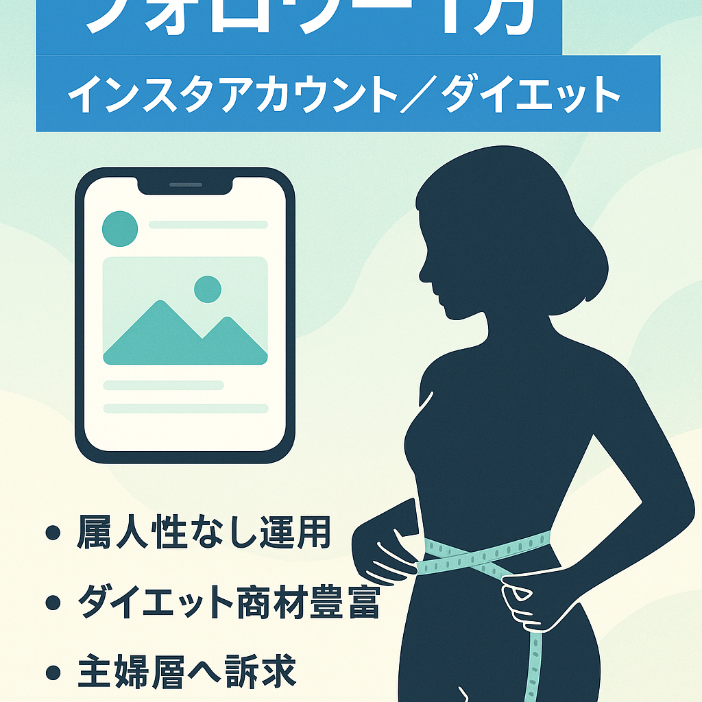 Instagramフォロワー1万超え　属人性無しのダイエット系リポストアカウント