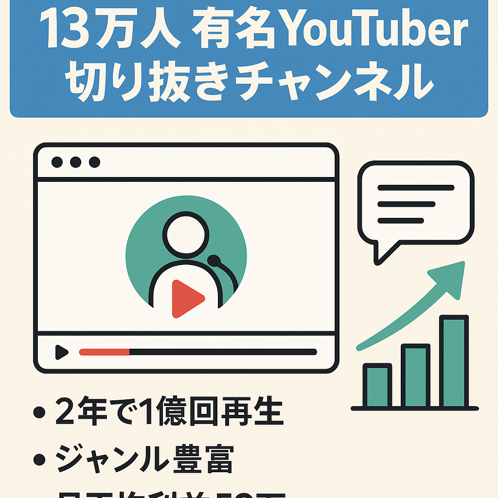 9月収益169万円　登録者数13万人　有名YouTuber切り抜きチャンネル