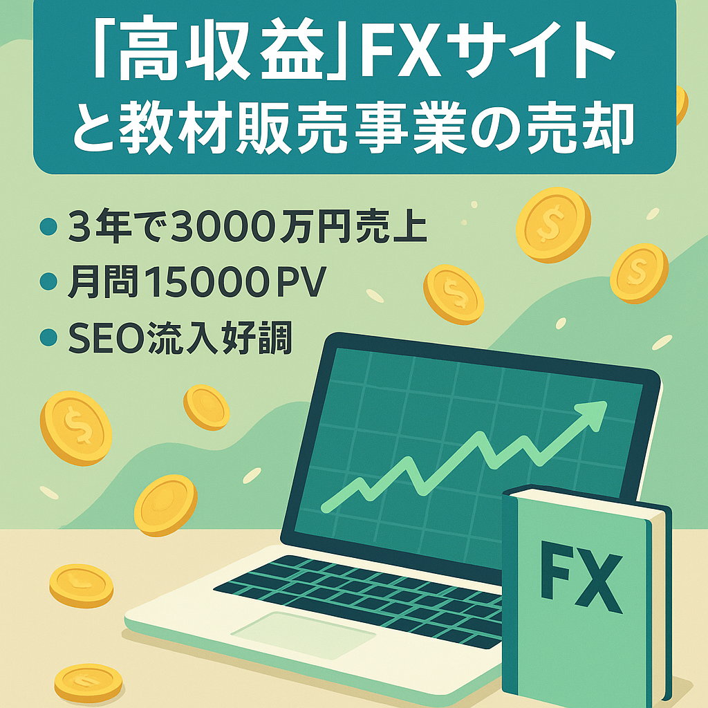 【高収益】FXサイトと教材販売事業の売却