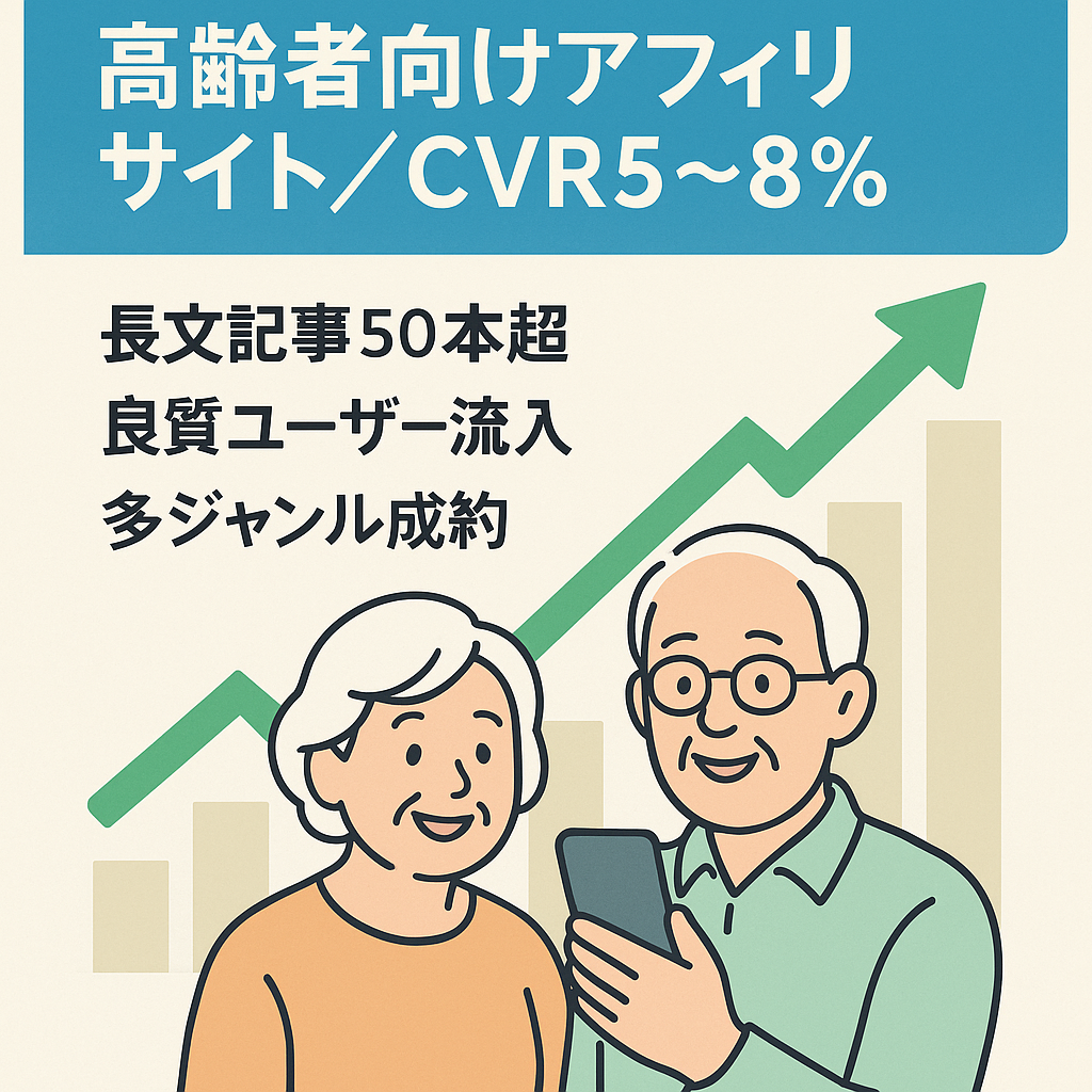 【直近3ヶ月のCVR5〜8％】需要増加中の高齢者サイトのアフィリエイトメディア