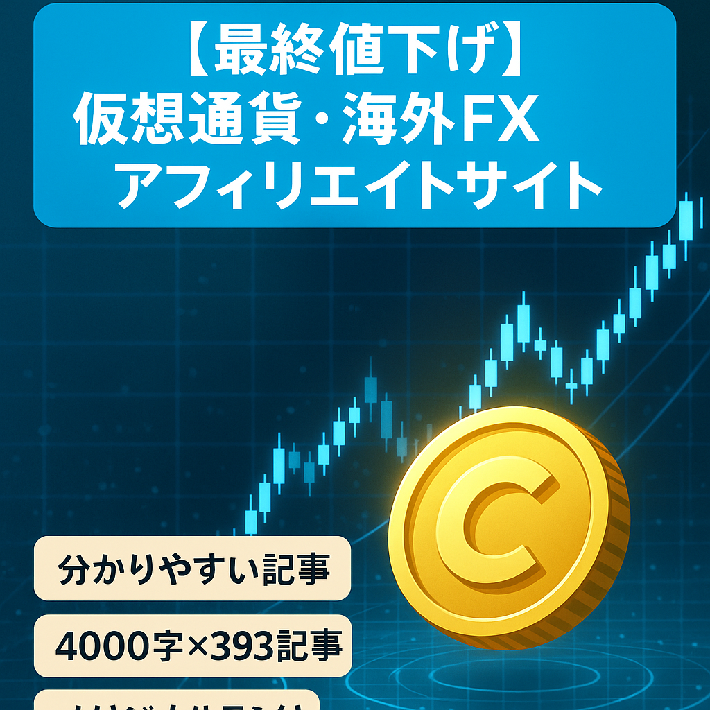 【最終値下げ】仮想通貨・海外FXアフィリエイトサイト