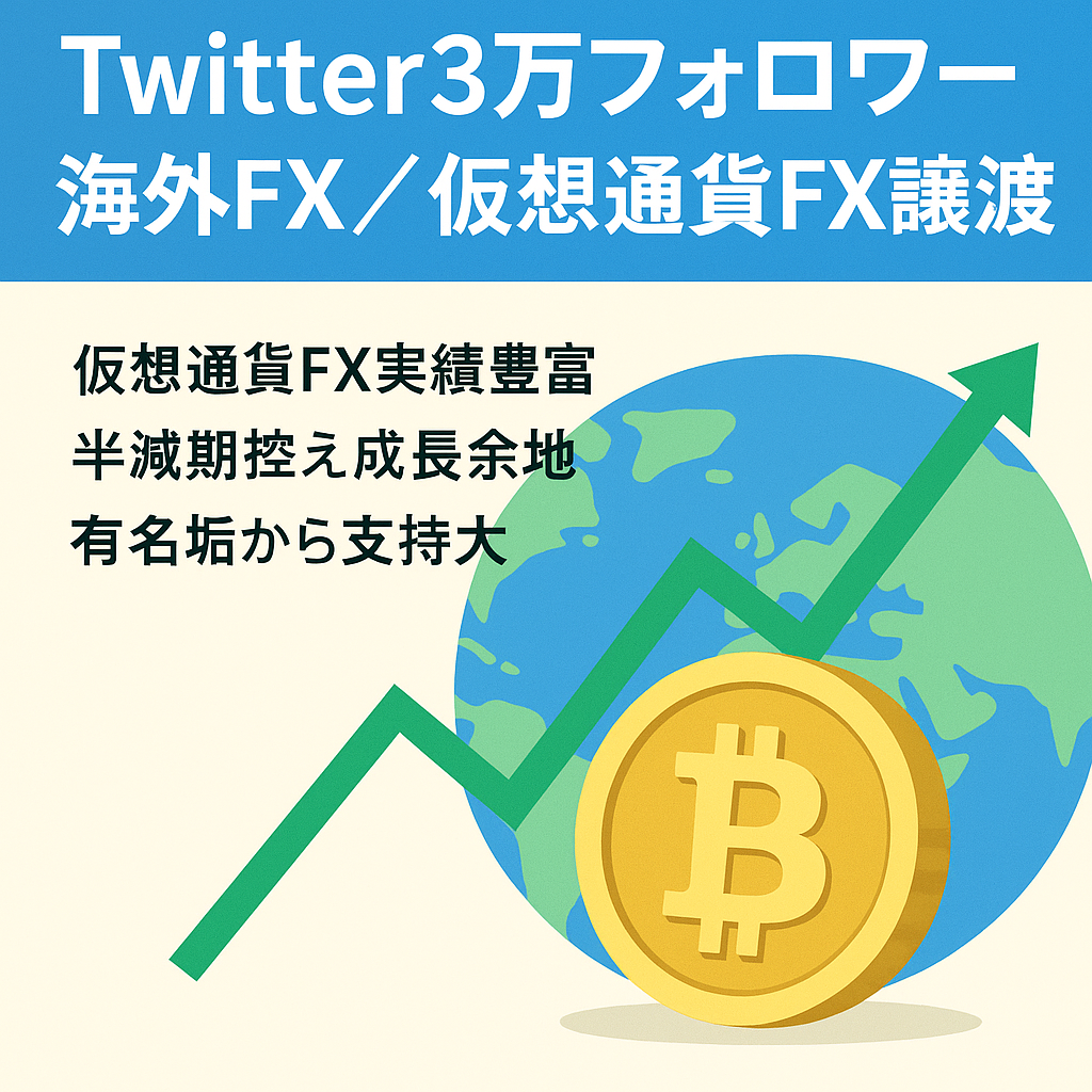 【Twitterフォロワー29000人以上】海外FX業者IB報酬および仮想通貨FX運営アカウントサイト等全ての譲渡