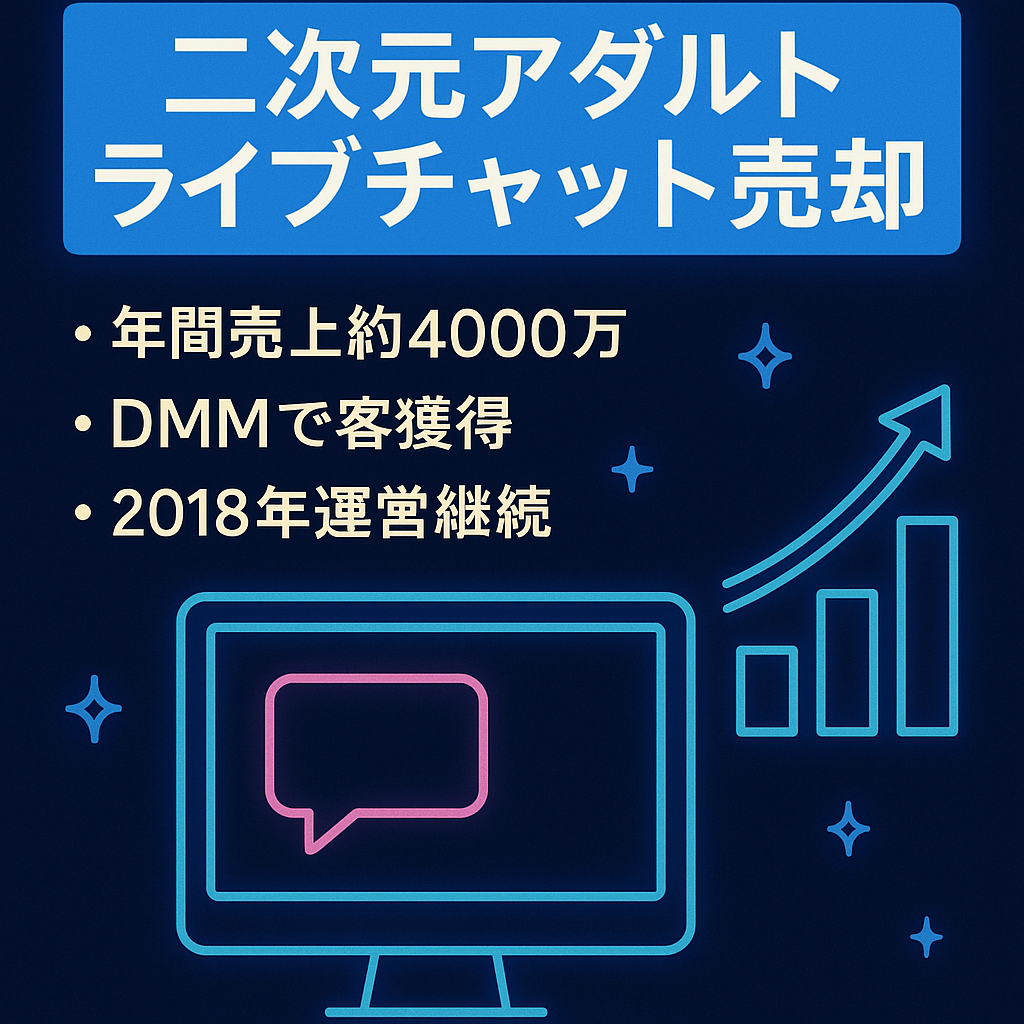【年間売上約4000万円】二次元アダルトライブチャットサービスの売却