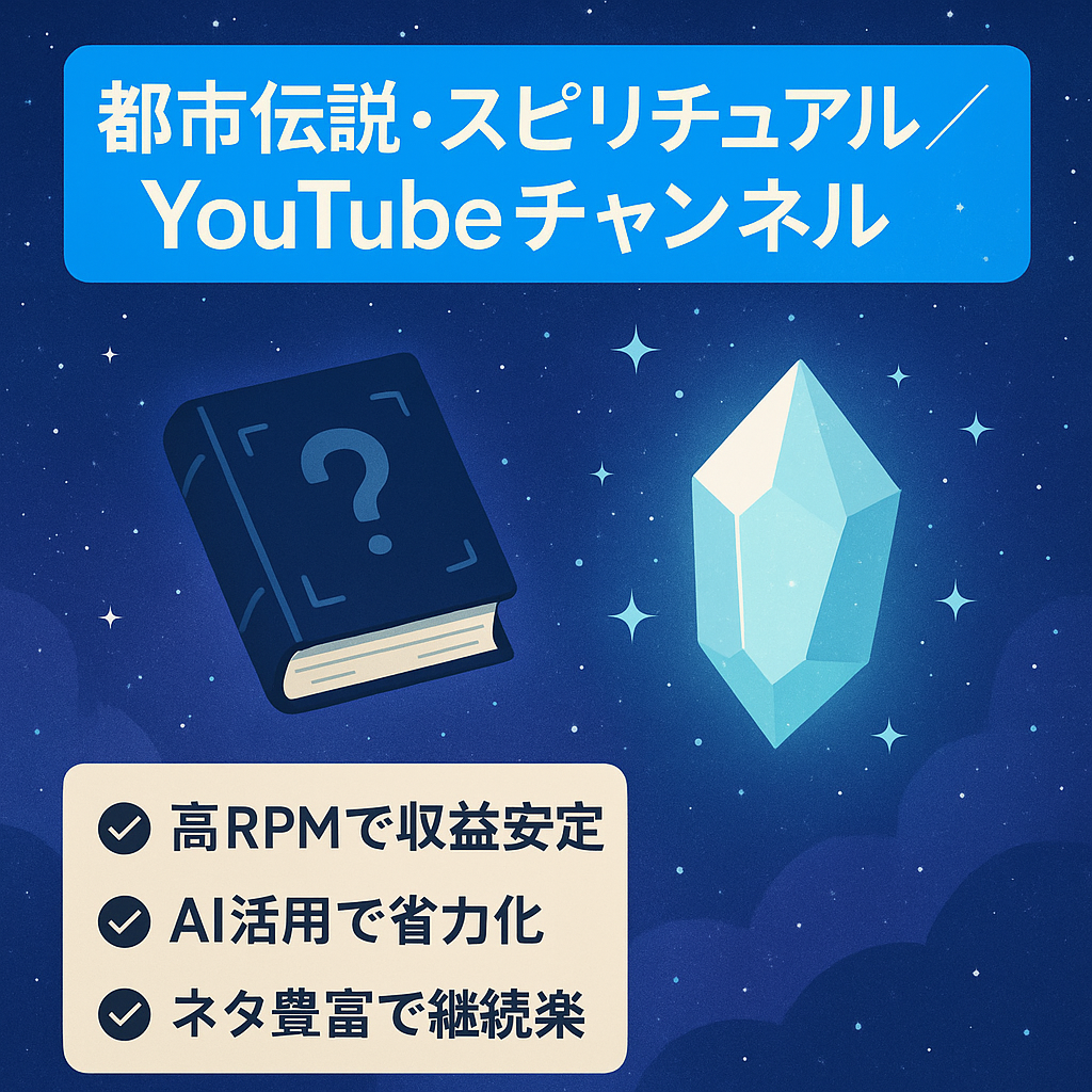 【登録者数4,930人／収益化済み／AI作成】都市伝説・スピリチュアル系（宇宙・お告げ）YouTubeチャンネ ル