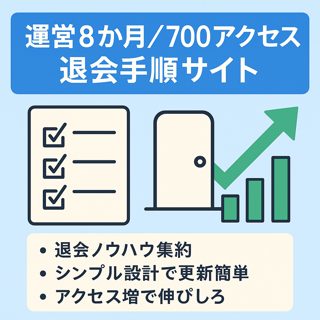 【運営約8ケ月！アクセス数700で右肩上がり】様々なサービスの退会手順をまとめたサイト