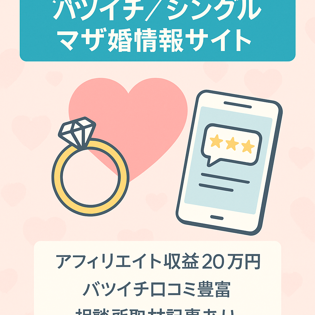 【過去最高収益20万円/月】バツイチ・シングルマザー向け婚活情報サイト