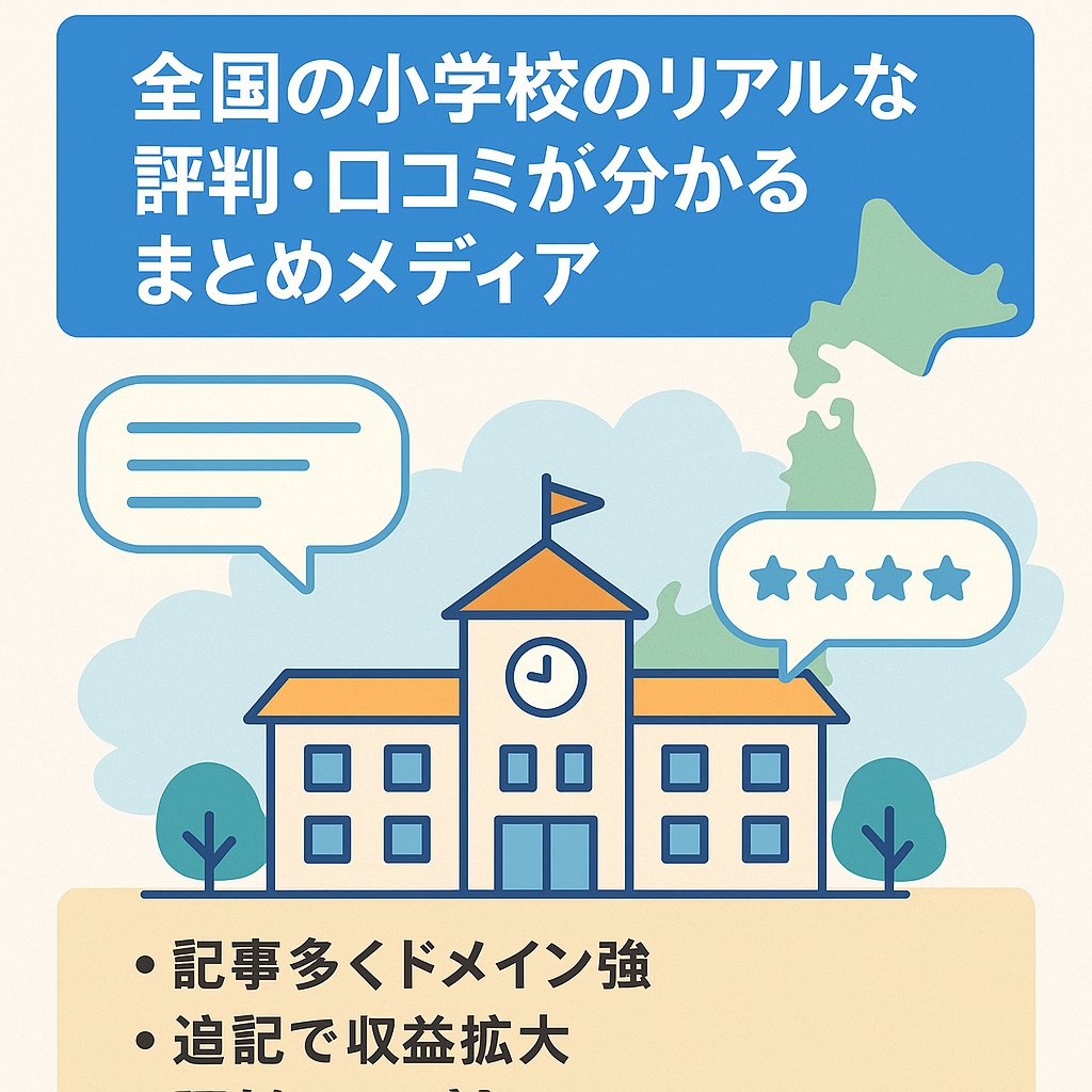 全国の小学校のリアルな評判・口コミが分かるまとめメディア