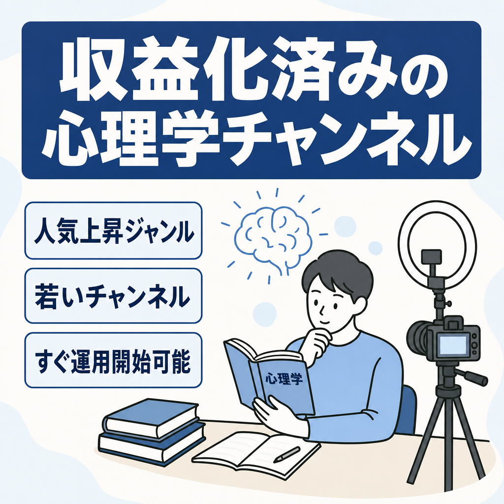 【収益化済】人気上昇の「心理学チャンネル」【値段交渉歓迎】