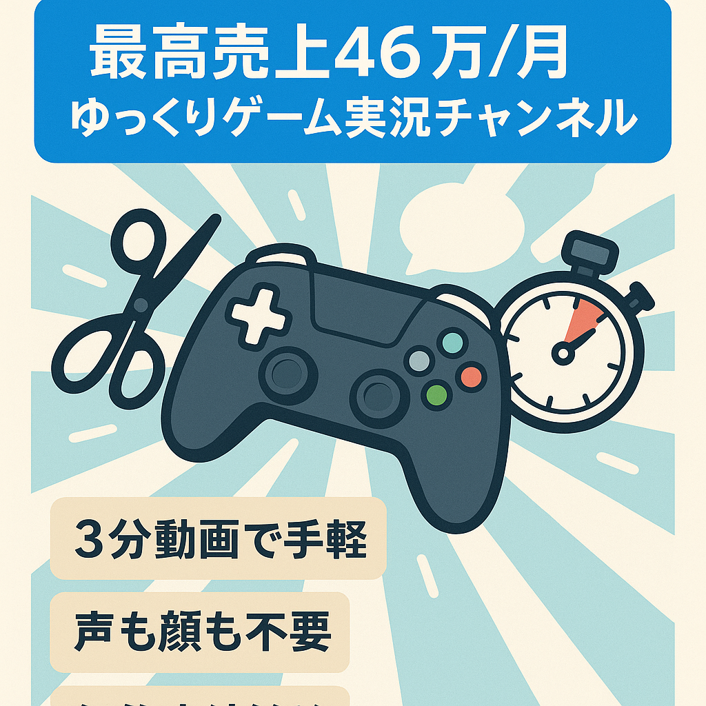 【最高売り上げ46万/月】ゆっくりゲーム実況チャンネル