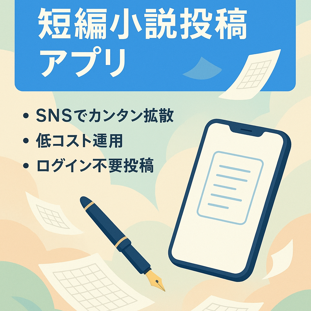 【低コスト運用】共同執筆 ・ 短編小説投稿アプリ（SNS連携対応）