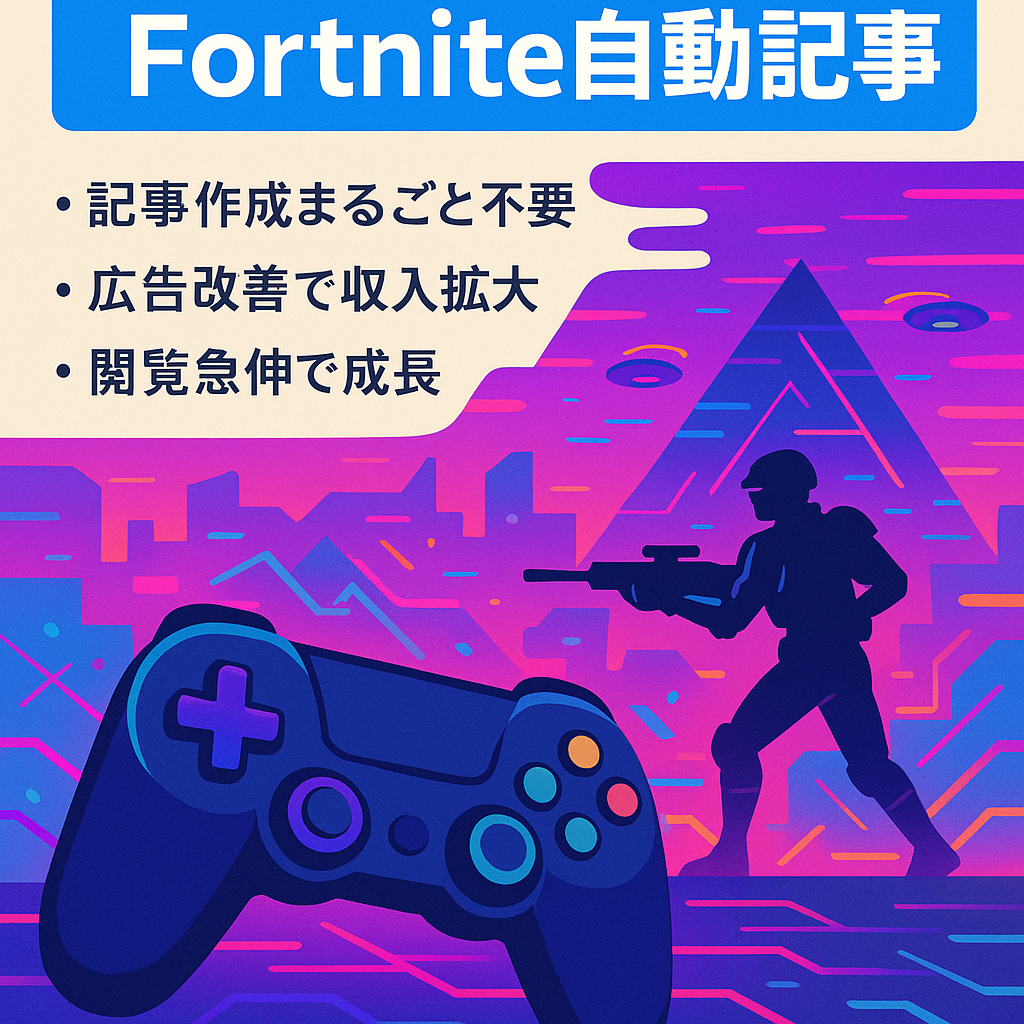 【月間10000PV】人気ゲームFortniteの自動記事投稿サイト　記事の作成の必要なし。