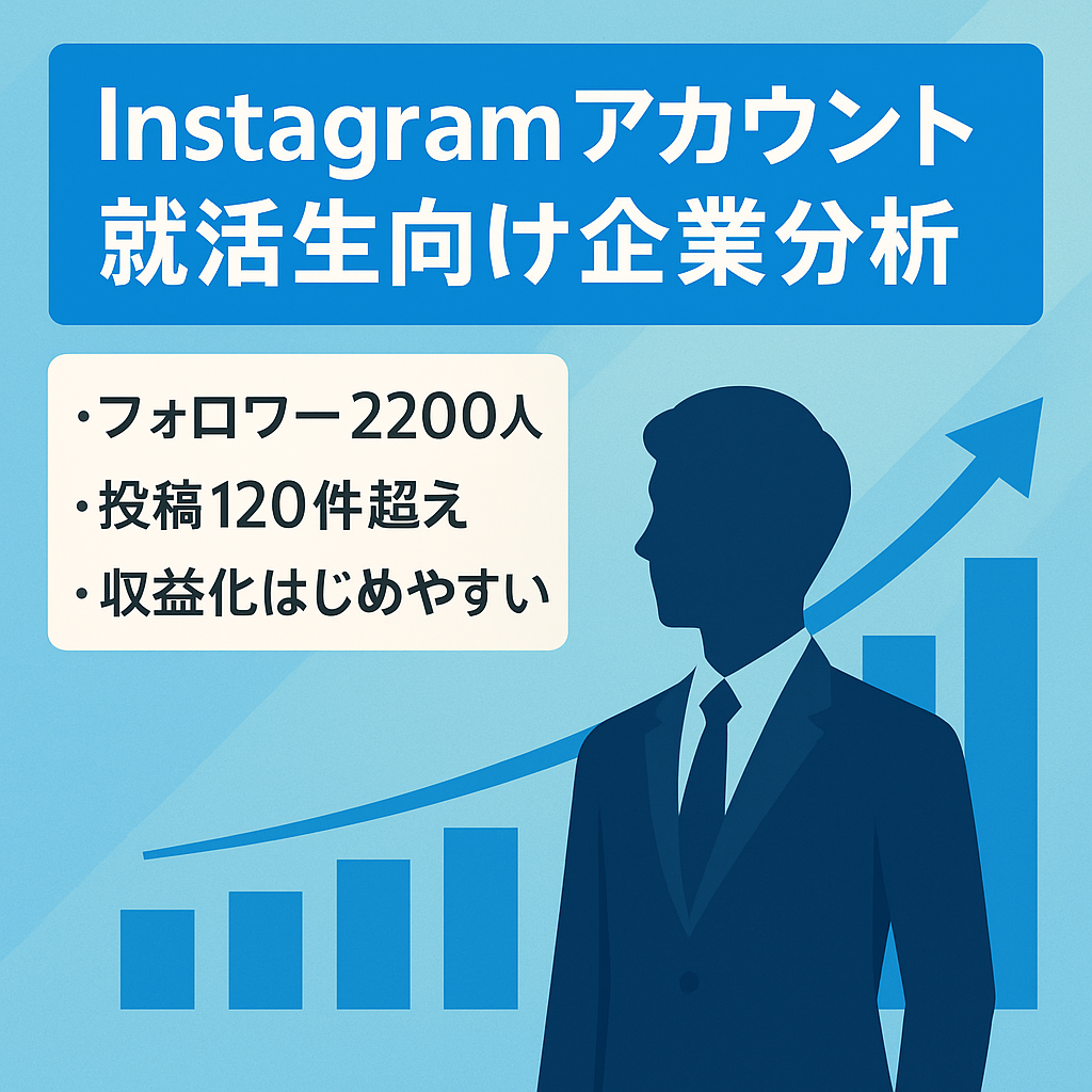 【Instgramフォロワー2200人】就活生向けに企業分析を発信するアカウント