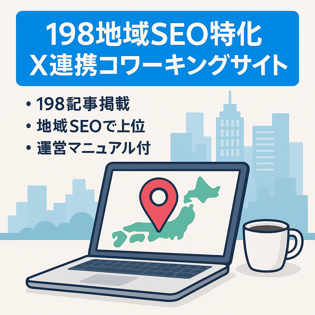 【地域SEO特化】コワーキングスペースまとめメディア｜198地域の詳細記事｜X連携