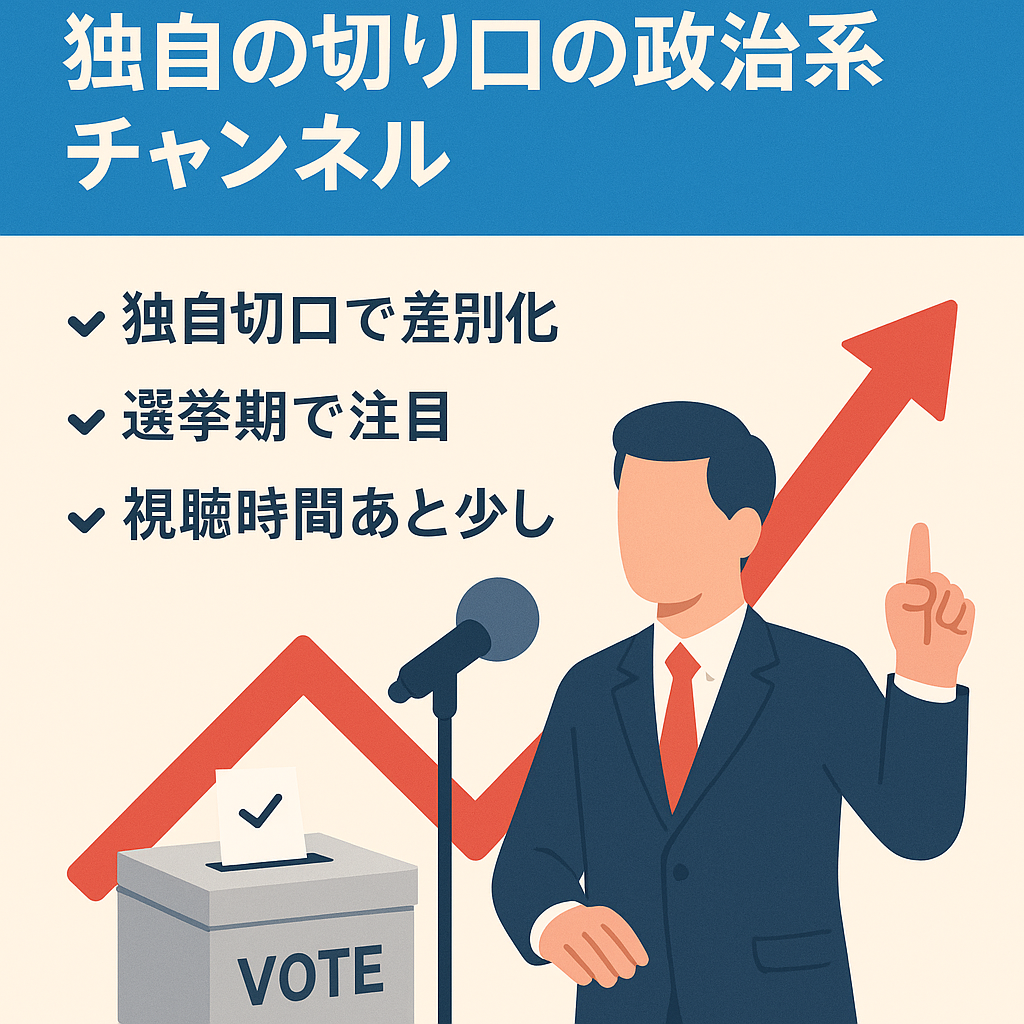 【もうすぐ収益化申請可能】独自の切り口の政治系チャンネル