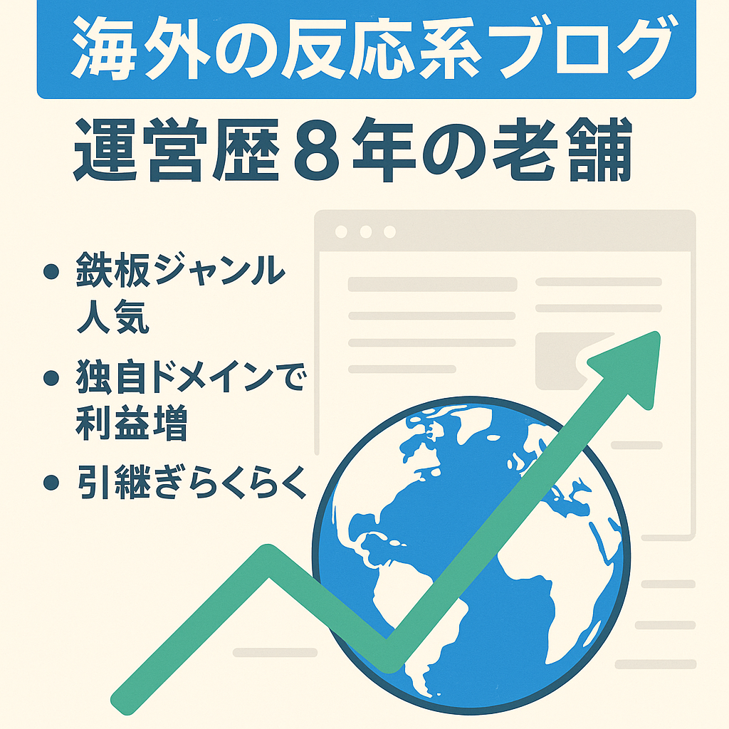 2016年から運営している海外の反応系ブログ【利益増加の見込み大】