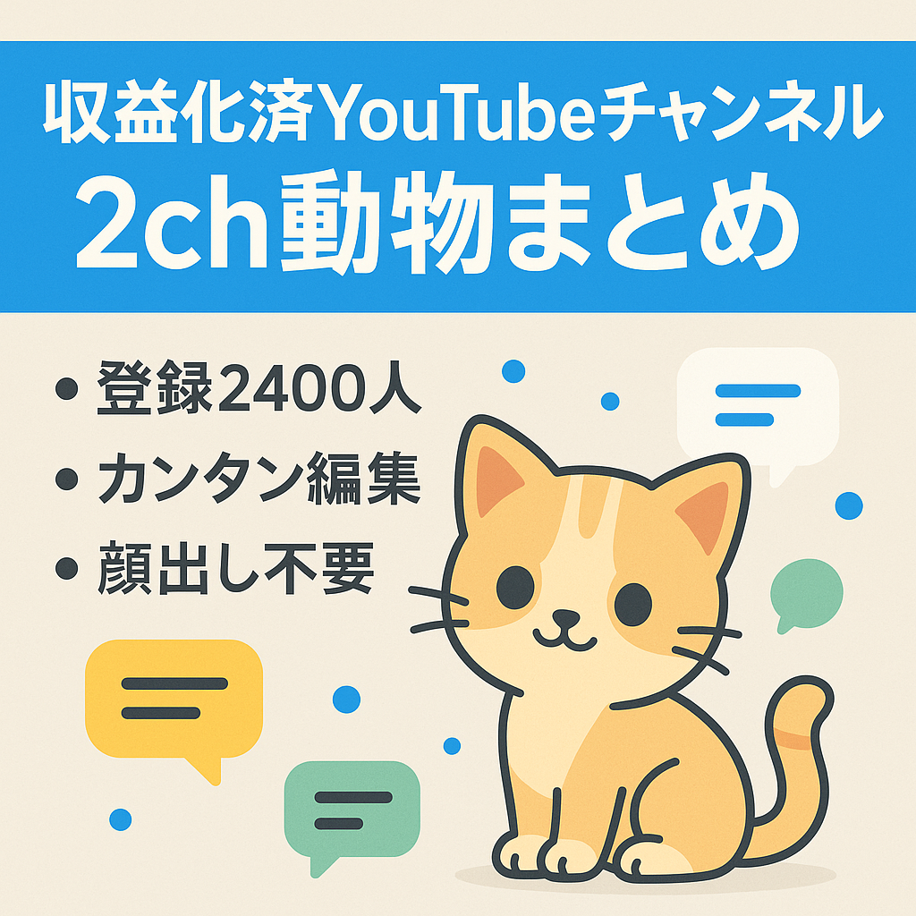 【登録者2400人収益化済み】2ch動物スレまとめ動画/属人性ナシ/簡単な動画編集