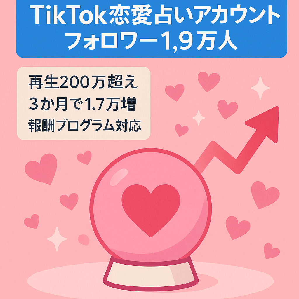 恋愛占いアカウントでフォロワー19,000人越え✨2ヶ月間で200万回再生以上！