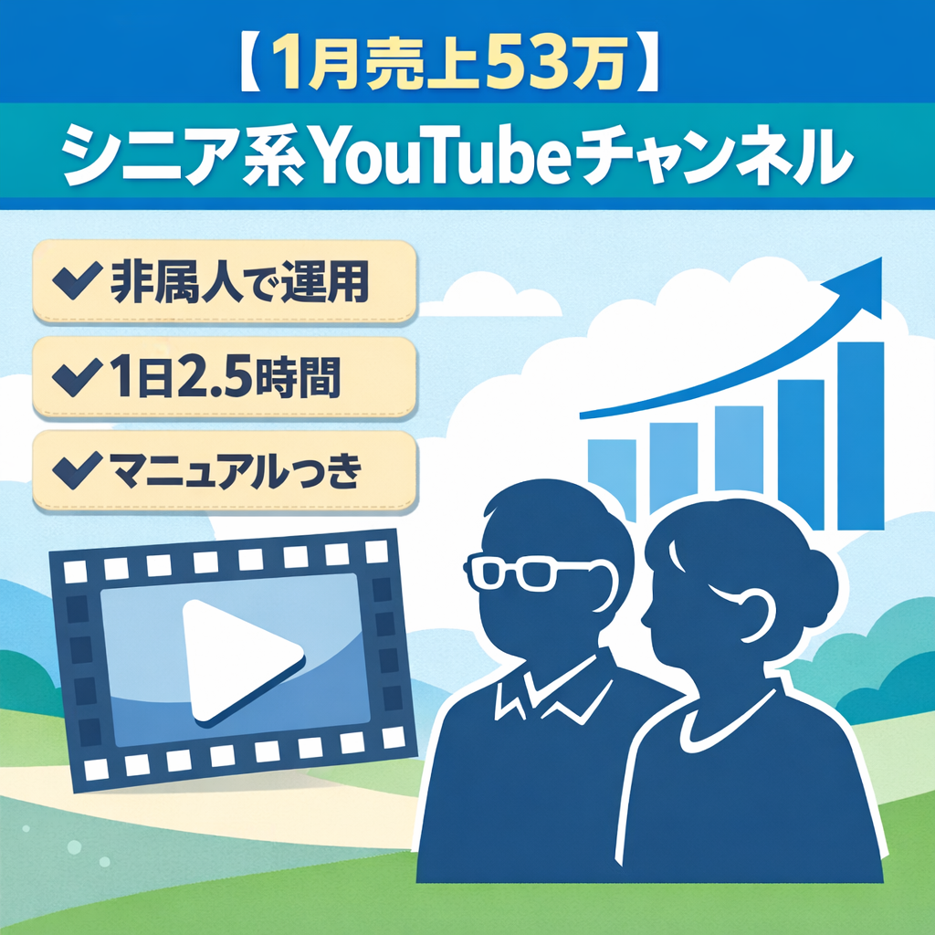 【1月売上53万】トレンドのシニア系・非属人Youtubeチャンネル