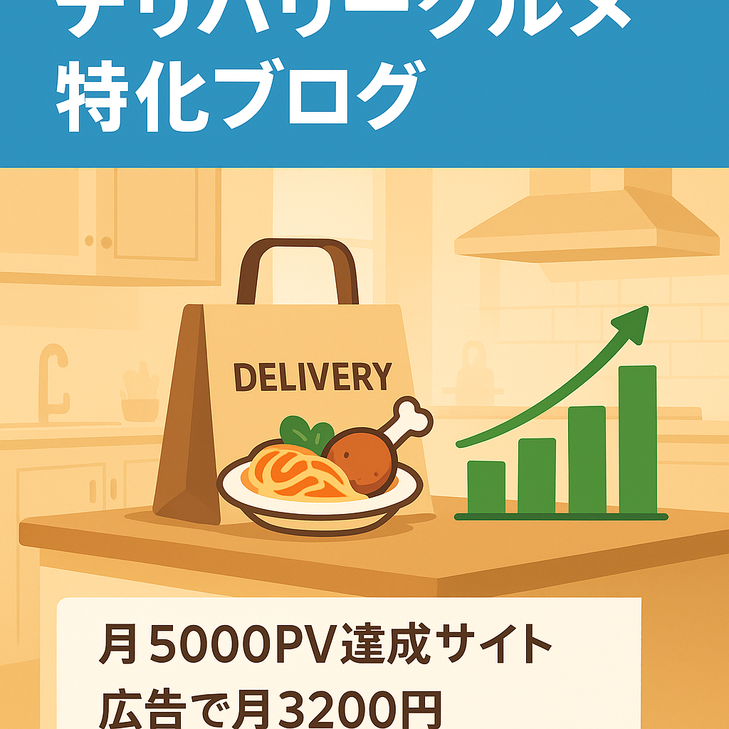 【放置で月間5000PV】デリバリーグルメ特化ブログ（go to eat訴求できる）