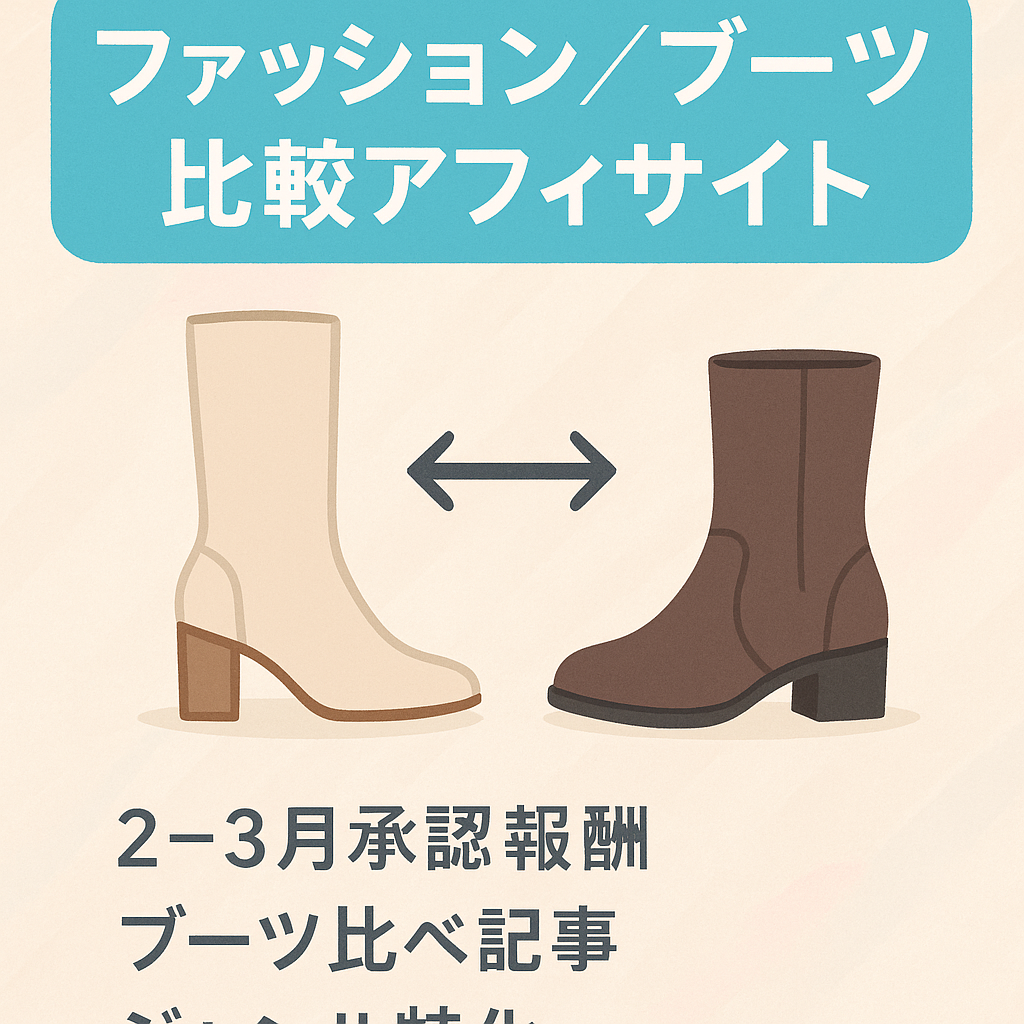 【ファッションジャンル】報酬発生中のブーツ比較記事【アフィリエイトサイト】