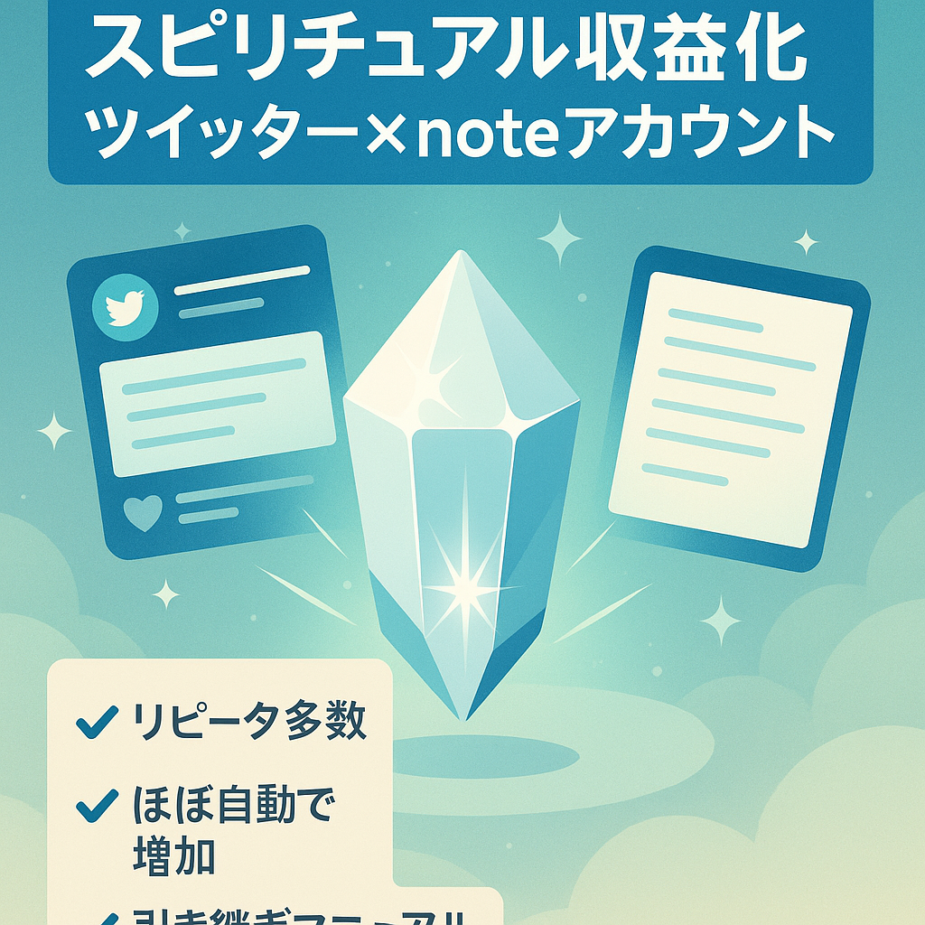 【Twitter×note】収益化済みスピリチュアルアカウント(フル外注可能)