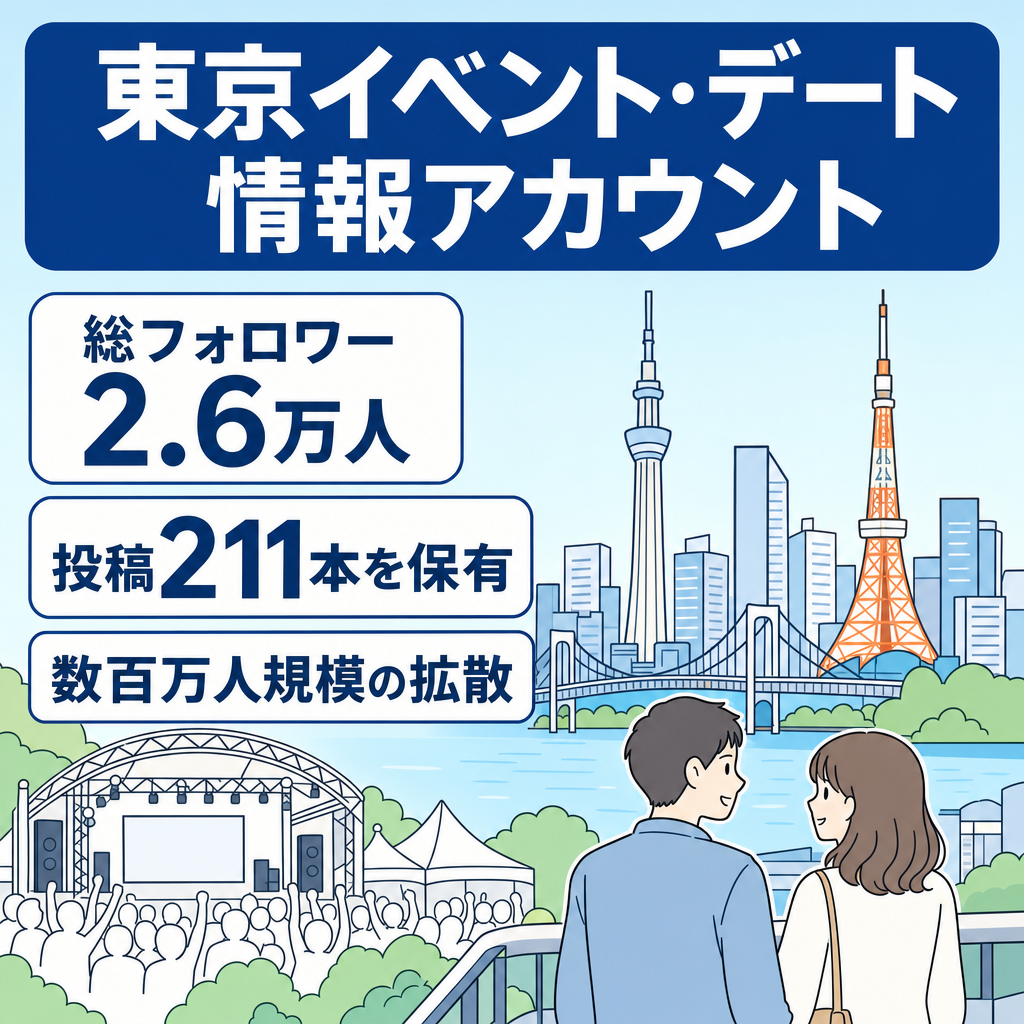 【[Instagram,TikTok]総フォロワー2.6万人】東京イベントch(属人性なし)