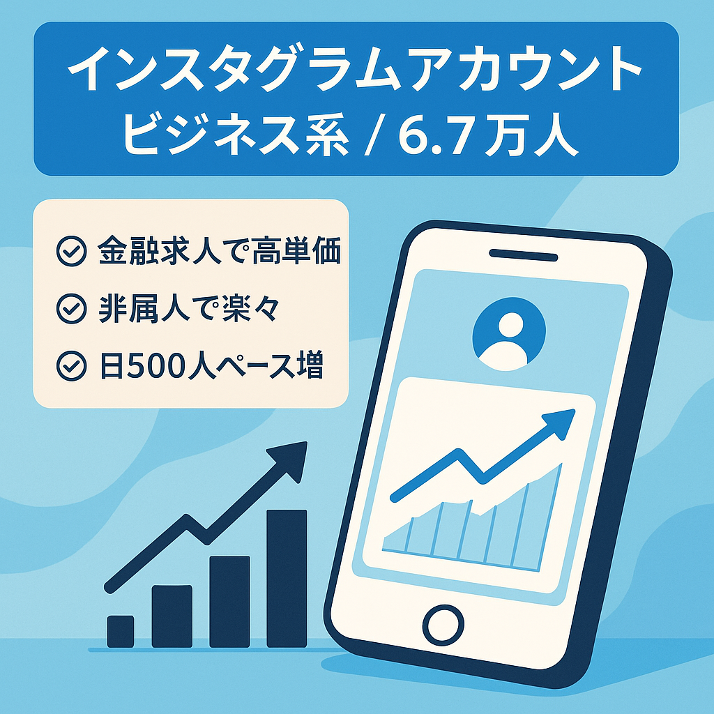 【Instagramフォロワー67,000人 | 売上実績あり】属人性なし、ビジネス・マインド系リポストメディア、月間リーチ300万以上、月間インプレッション1350万以上