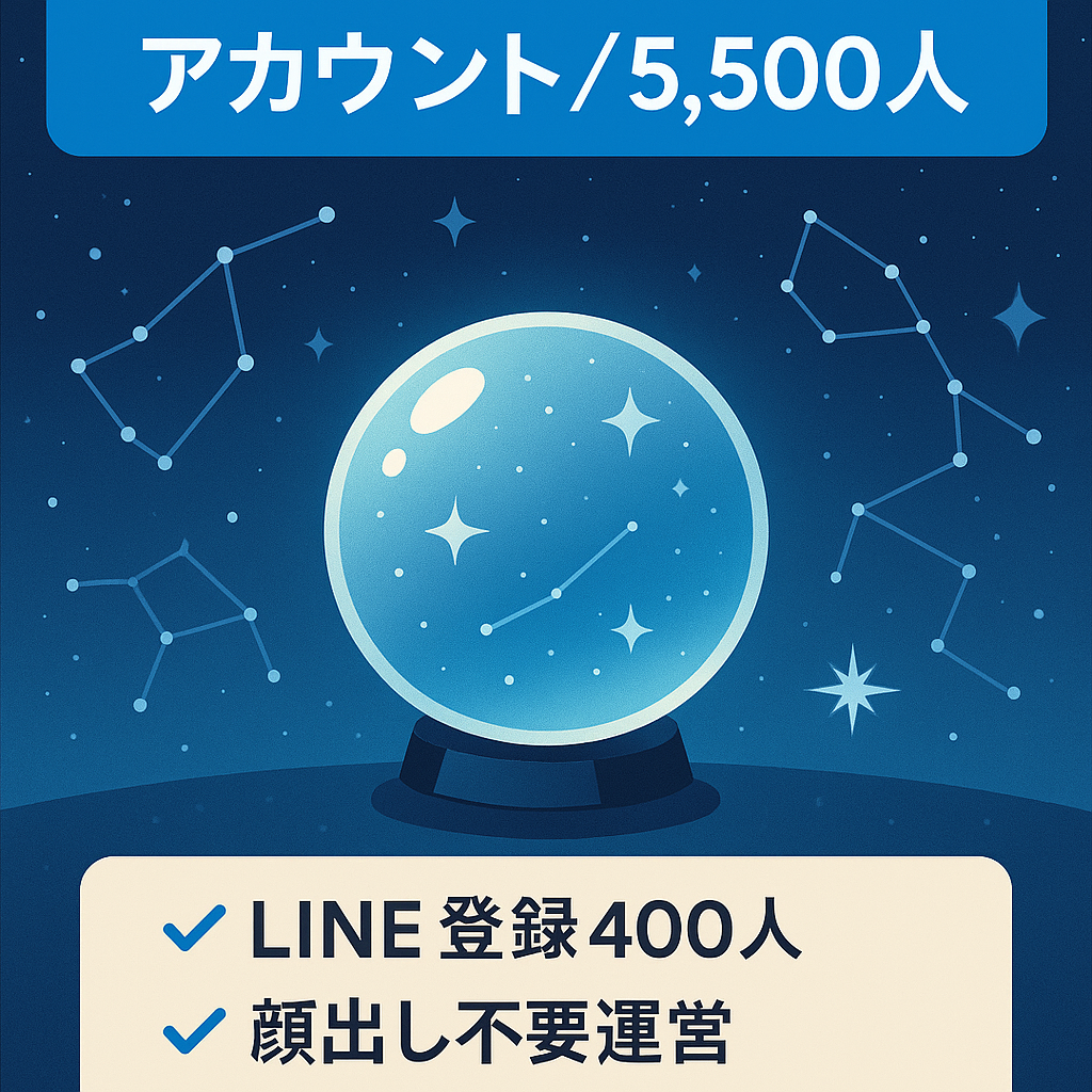【占いアカウント】Instagram3,500人＋Threads2,000人＋公式LINE400人付き