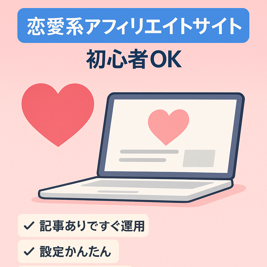 【手間をかけずに始められる】初めてのアフィリエイトに最適の恋愛系サイト
