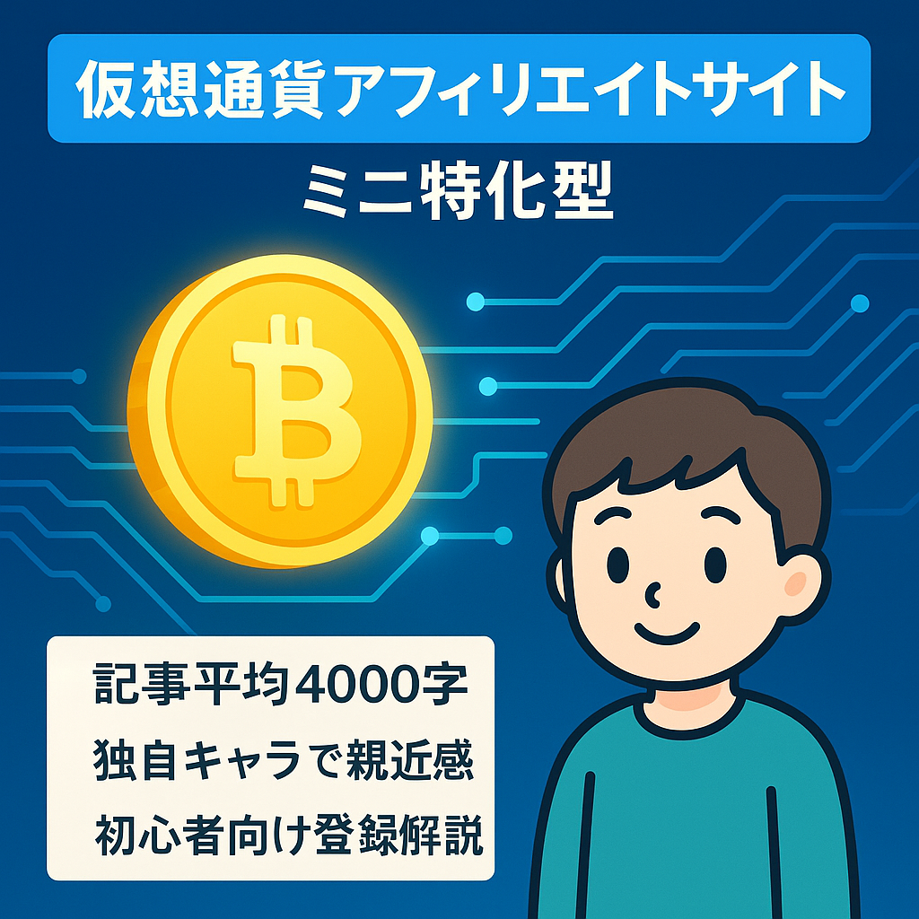 仮想通貨に関するSEOアフィリエイトサイト | ミニ特化型サイト