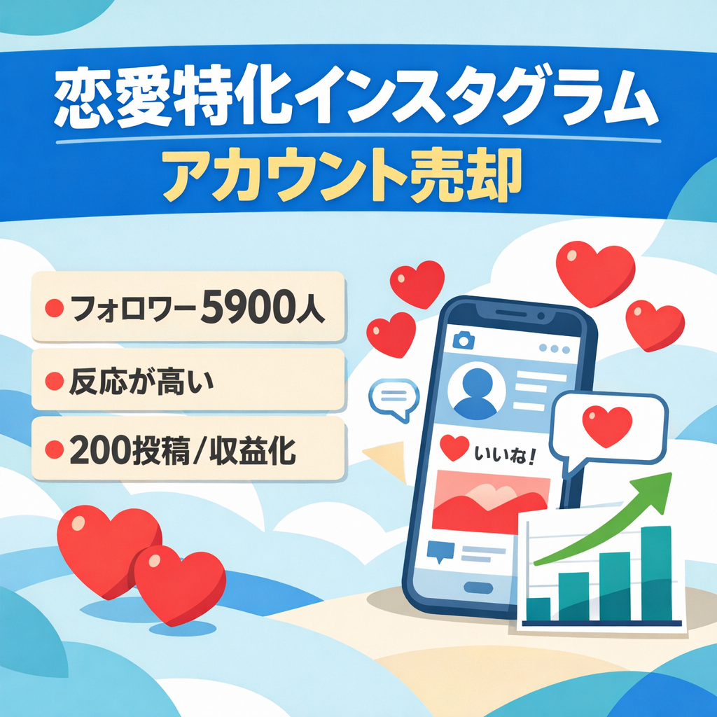 【フォロワー5,900人・恋愛特化】高再生実績・収益化済みInstagramアカウント