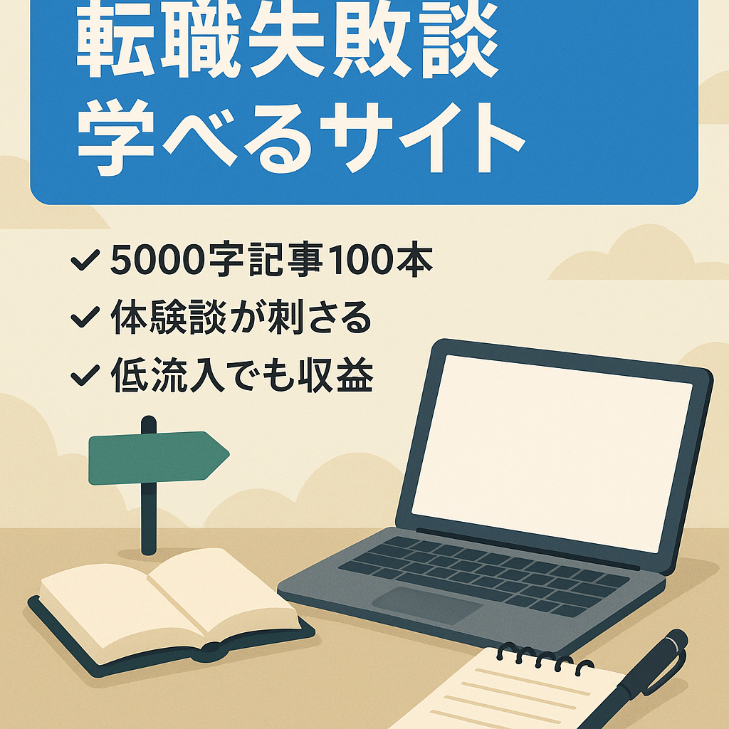 【ピーク時の月売上１０万円以上】転職失敗談を基に転職の基礎から退職までを学べる総合サイト