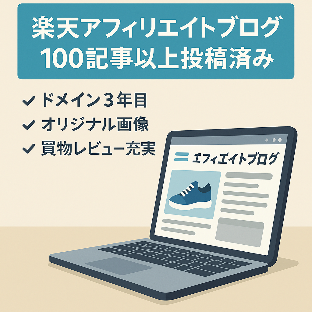 【楽天アフィリエイトブログ】100記事以上投稿済み、オリジナルレビュー画像データあり
