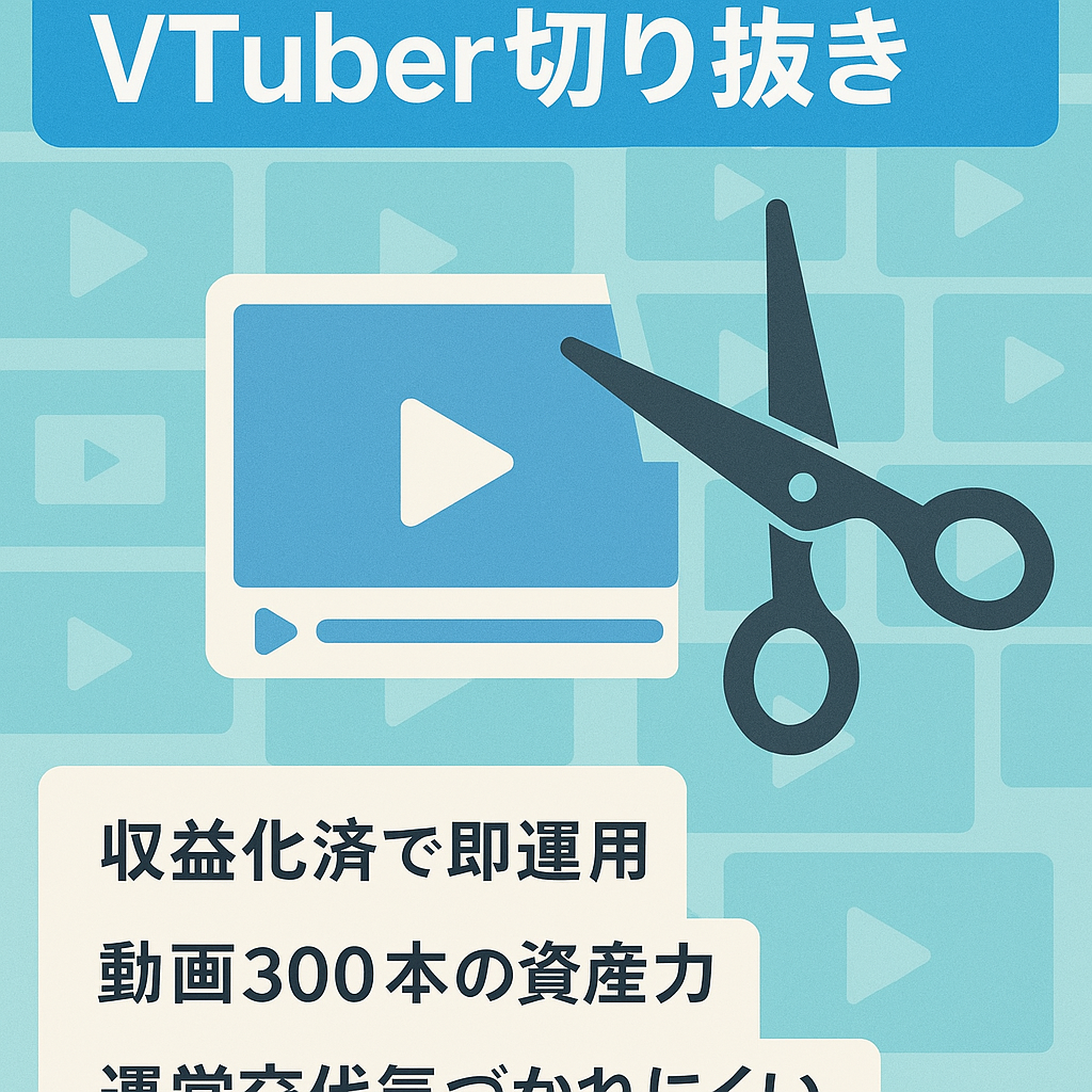 【YouTubeチャンネル】VTuber配信切り抜きチャンネル【収益化済/動画300本超/総再生数200万回超】