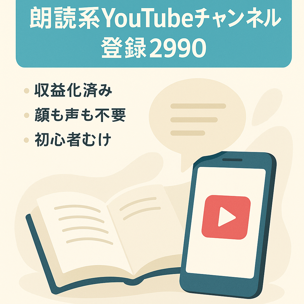 YouTube【スカッと朗読系チャンネル】 顔出し・声だしなし【チャンネル登録数2990人】