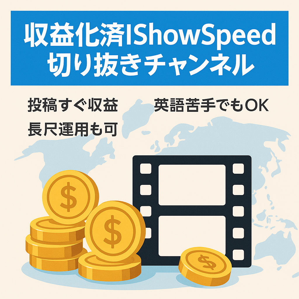 【収益化済】11/3最終値下げ：IShowSpeed切り抜きチャンネル②（一部訳あり）値下げ後売れなければ削除