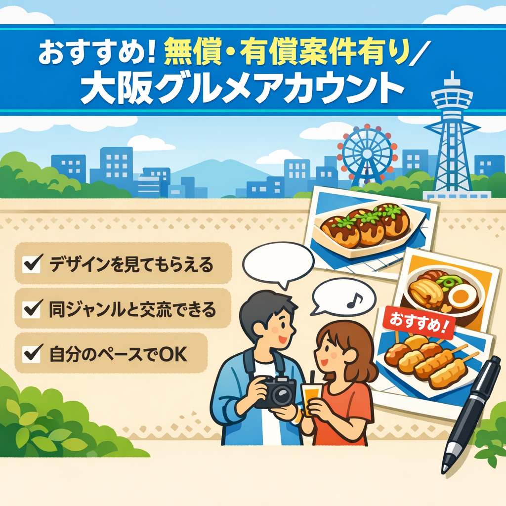 【おすすめ！】無償・有償案件有り/大阪グルメアカウント