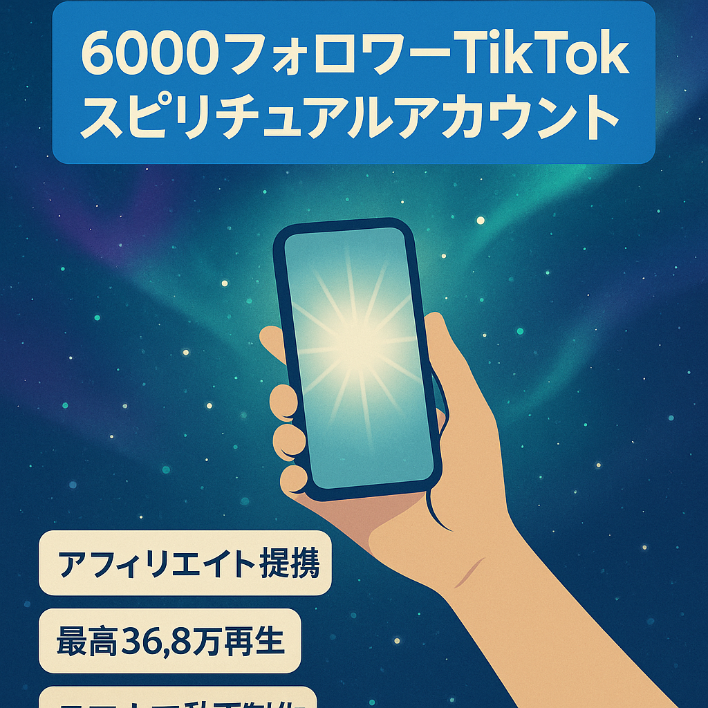 フォロワー約6000人のTikTokスピリチュアル系アカウント（提携済アフィリエイト引継要相談）