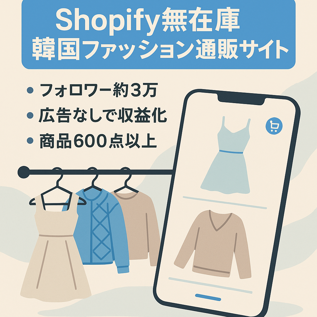 【instagram総フォロワー数3万人】Shopify無在庫 韓国ファッション通販サイト