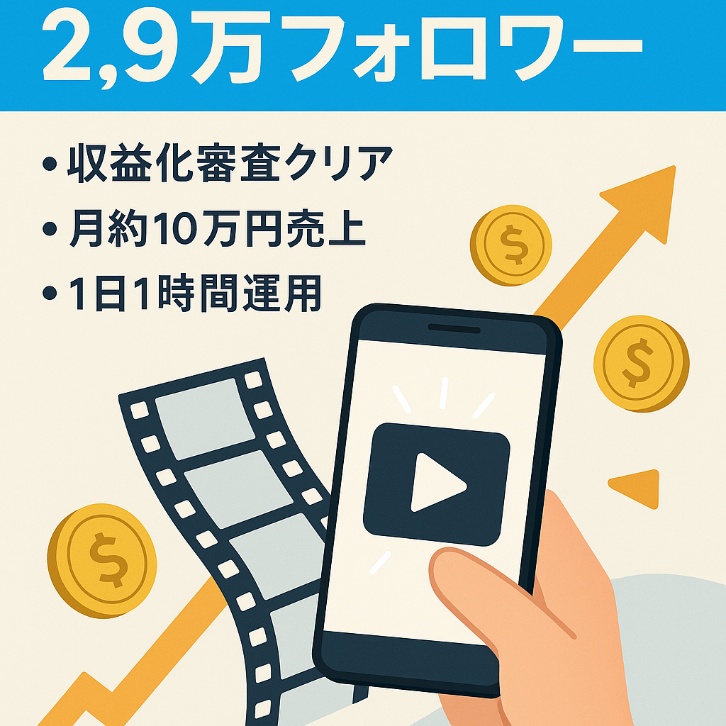 【Tiktok 3ヶ月でフォロワー2.9万人】属人性なし！月約10万円の売上。まだ伸びてます。誰でも作業可能。映画系コンテンツ。