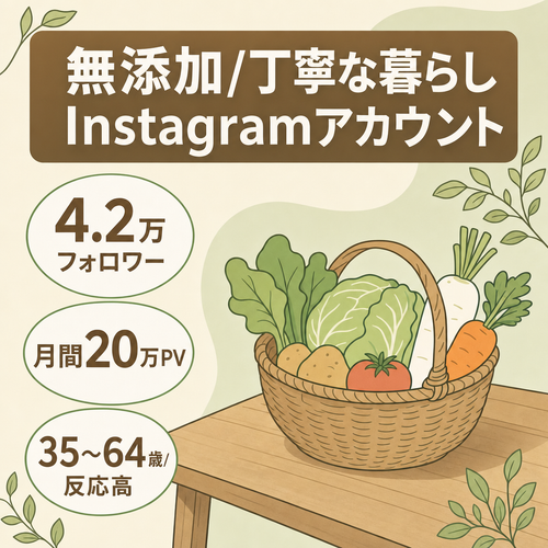 【フォロワー4.2万人】無添加・オーガニック・丁寧な暮らしの情報発信するInstagramアカウント（リポスト運用）