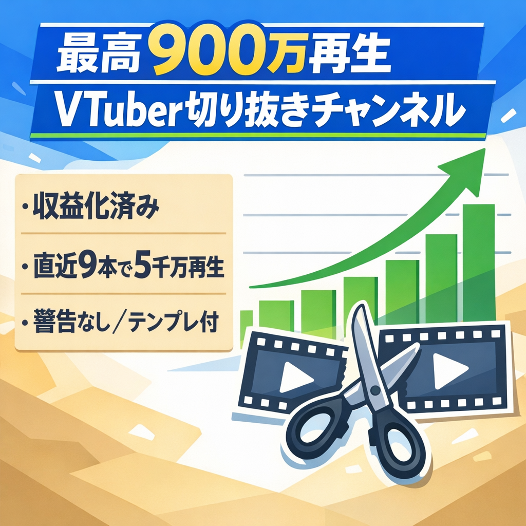 【収益化済み】最高再生数900万再生VTuber切り抜きチャンネル