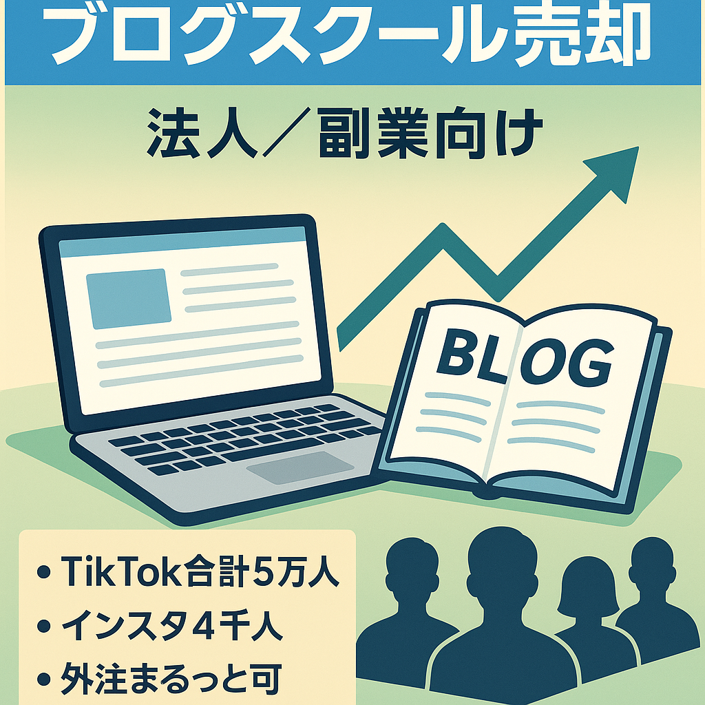 【属人性なし】ブログスクール売却　法人の方、副業の方向け